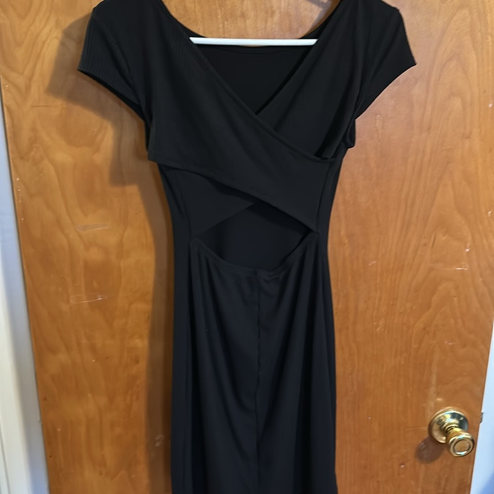 Teeze Me Peep Back Black Dress - Picture 6 of 6